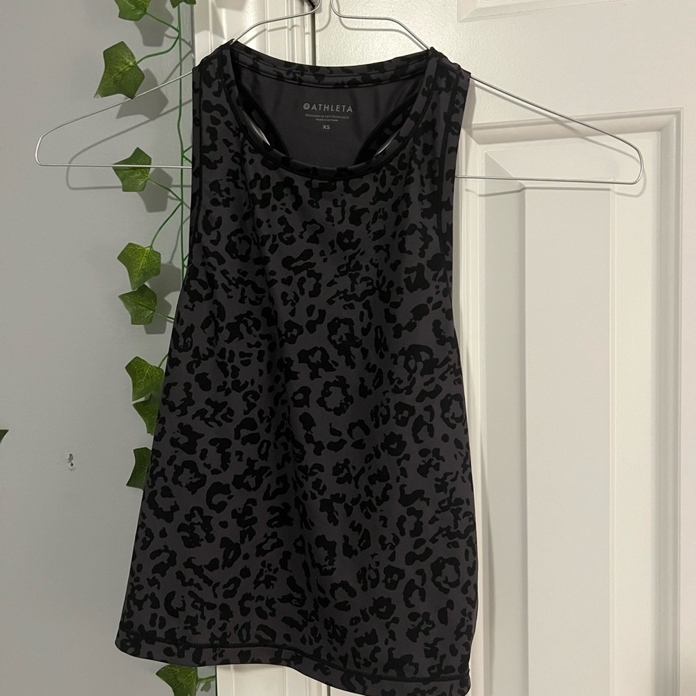 Athleta Crop Cheetah Tank